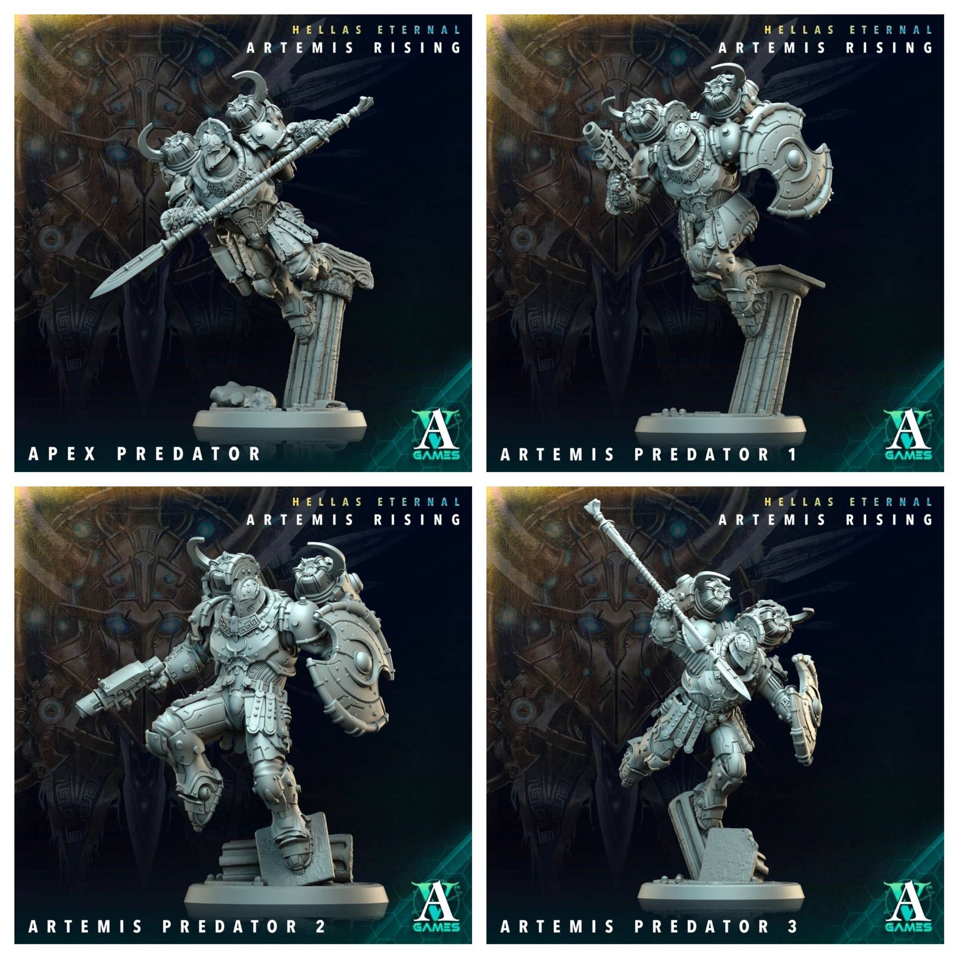 3D Printed Archvillain Games Apex Predator Artemis Predators Hellas Eternal Artemis Rising 28 32mm D&D - 3D Printing Boss 