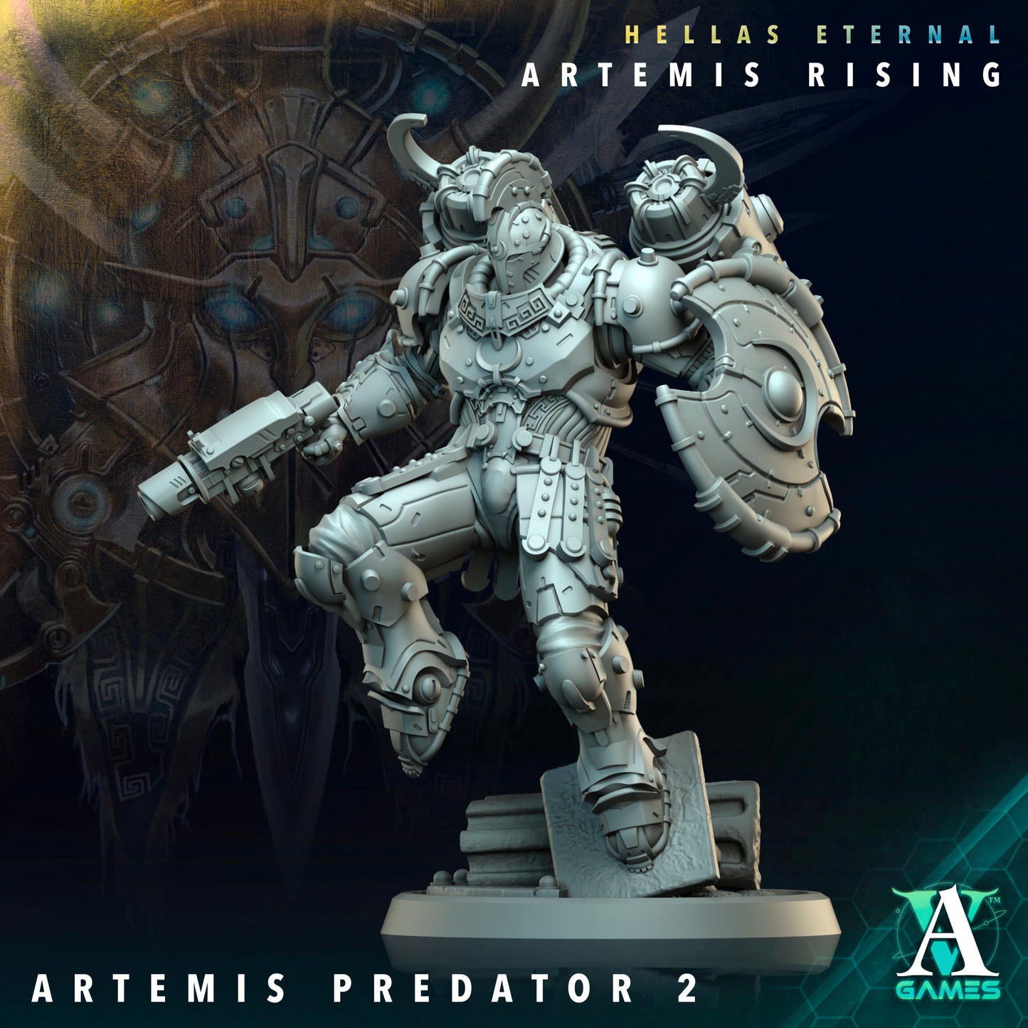 3D Printed Archvillain Games Apex Predator Artemis Predators Hellas Eternal Artemis Rising 28 32mm D&D - 3D Printing Boss 