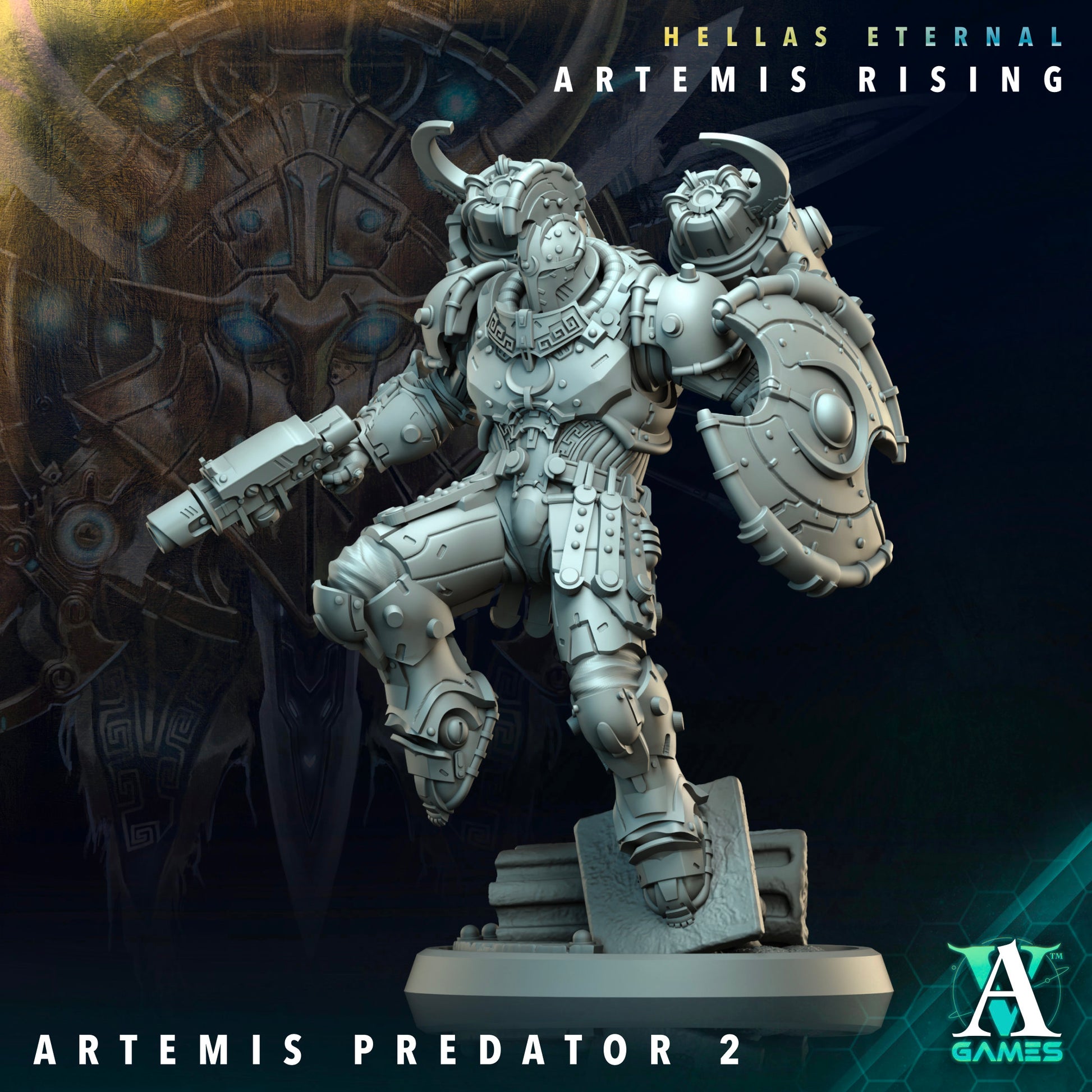 3D Printed Archvillain Games Apex Predator Artemis Predators Hellas Eternal Artemis Rising 28 32mm D&D - 3D Printing Boss 