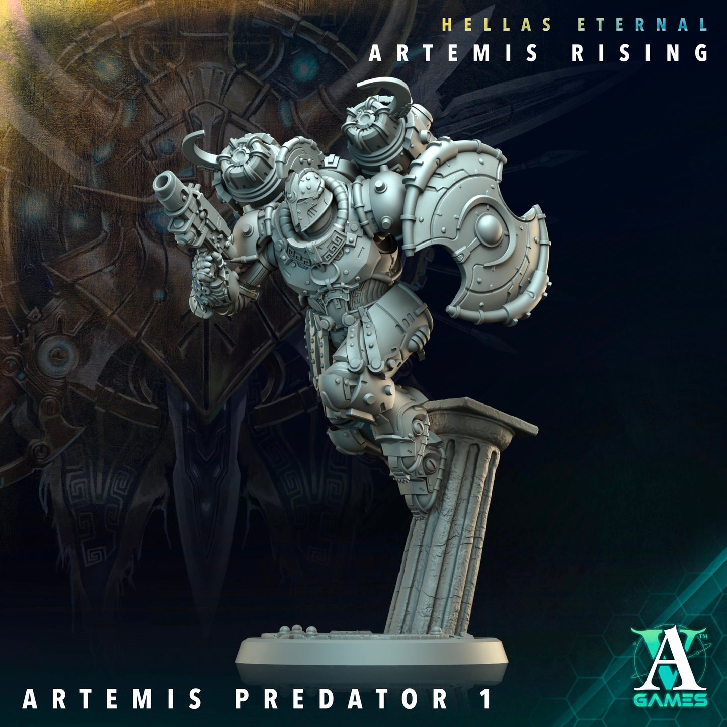 3D Printed Archvillain Games Apex Predator Artemis Predators Hellas Eternal Artemis Rising 28 32mm D&D - 3D Printing Boss 