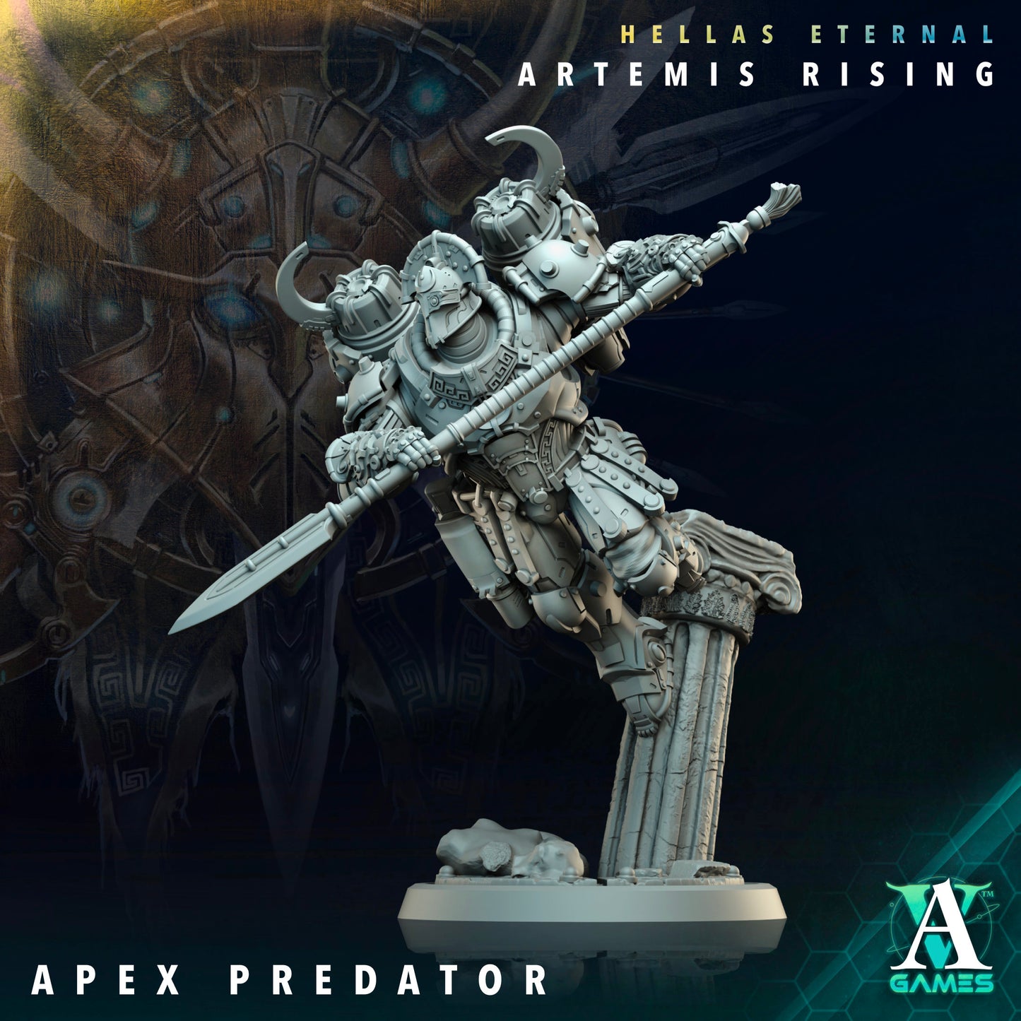 3D Printed Archvillain Games Apex Predator Artemis Predators Hellas Eternal Artemis Rising 28 32mm D&D - 3D Printing Boss 