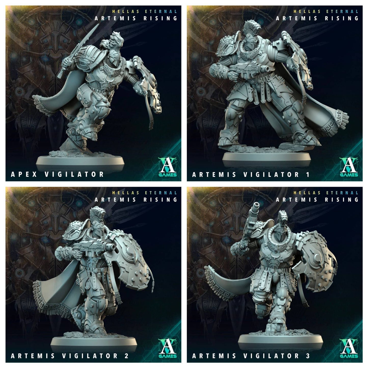 3D Printed Archvillain Games Apex Vigilator Artemis Vigilators Hellas Eternal Artemis Rising 28 32mm D&D - 3D Printing Boss 