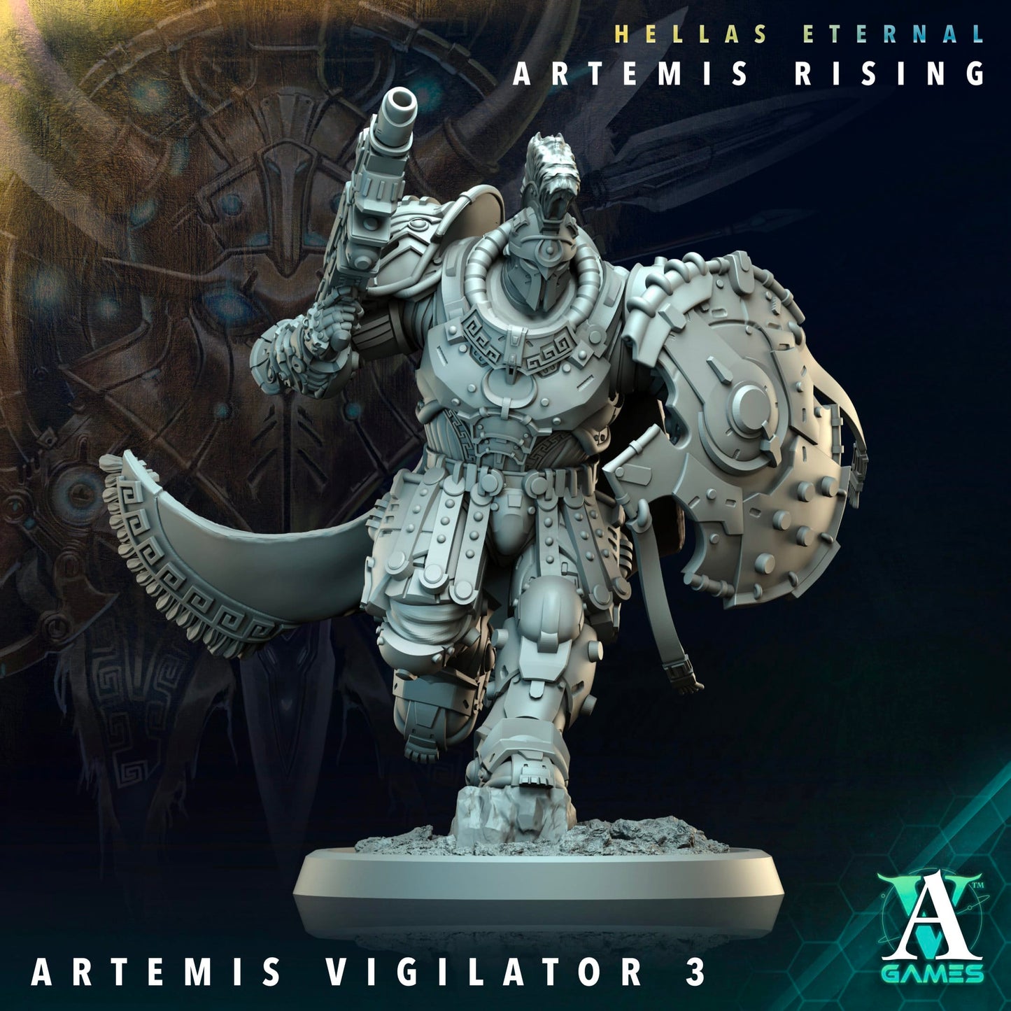 3D Printed Archvillain Games Apex Vigilator Artemis Vigilators Hellas Eternal Artemis Rising 28 32mm D&D - 3D Printing Boss 