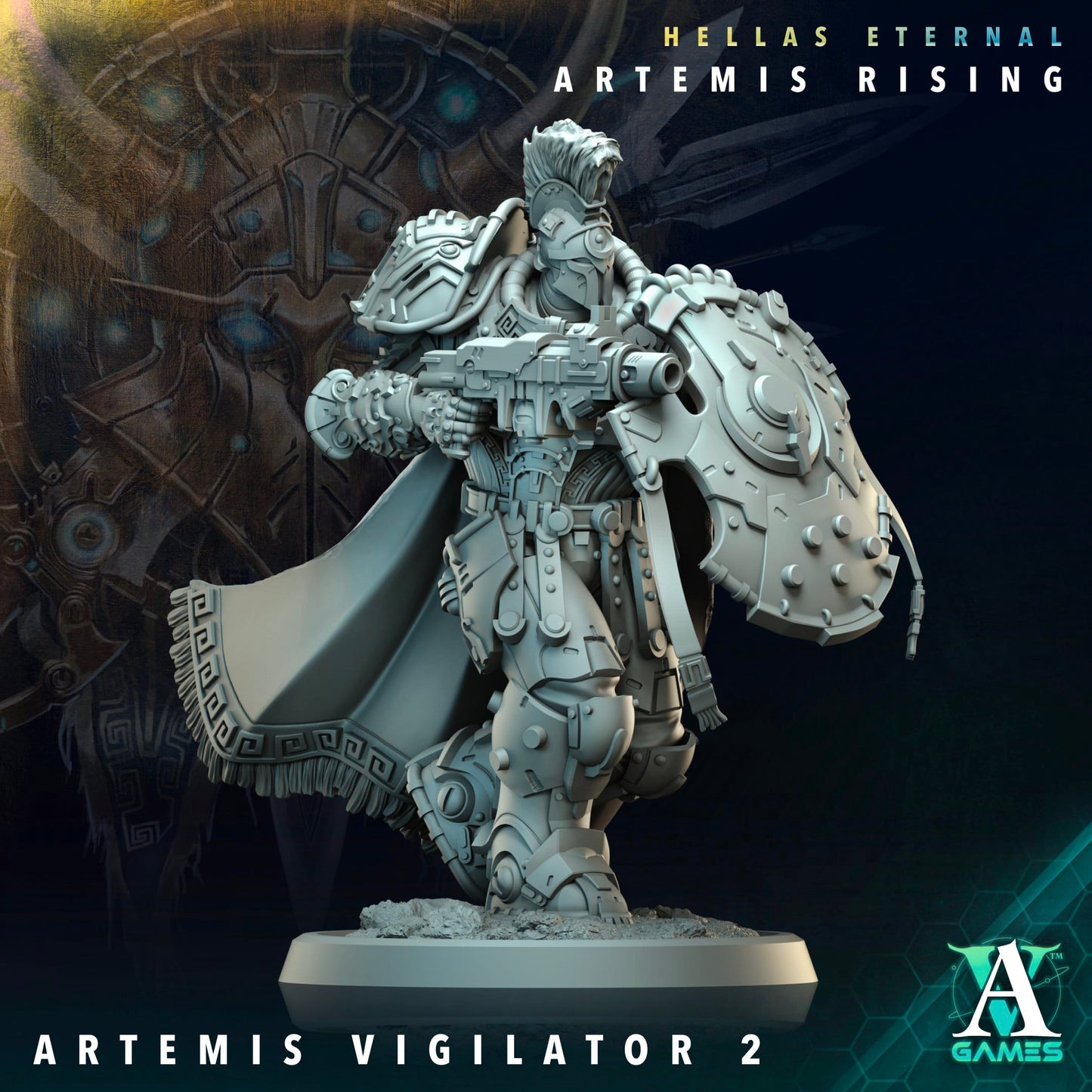 3D Printed Archvillain Games Apex Vigilator Artemis Vigilators Hellas Eternal Artemis Rising 28 32mm D&D - 3D Printing Boss 