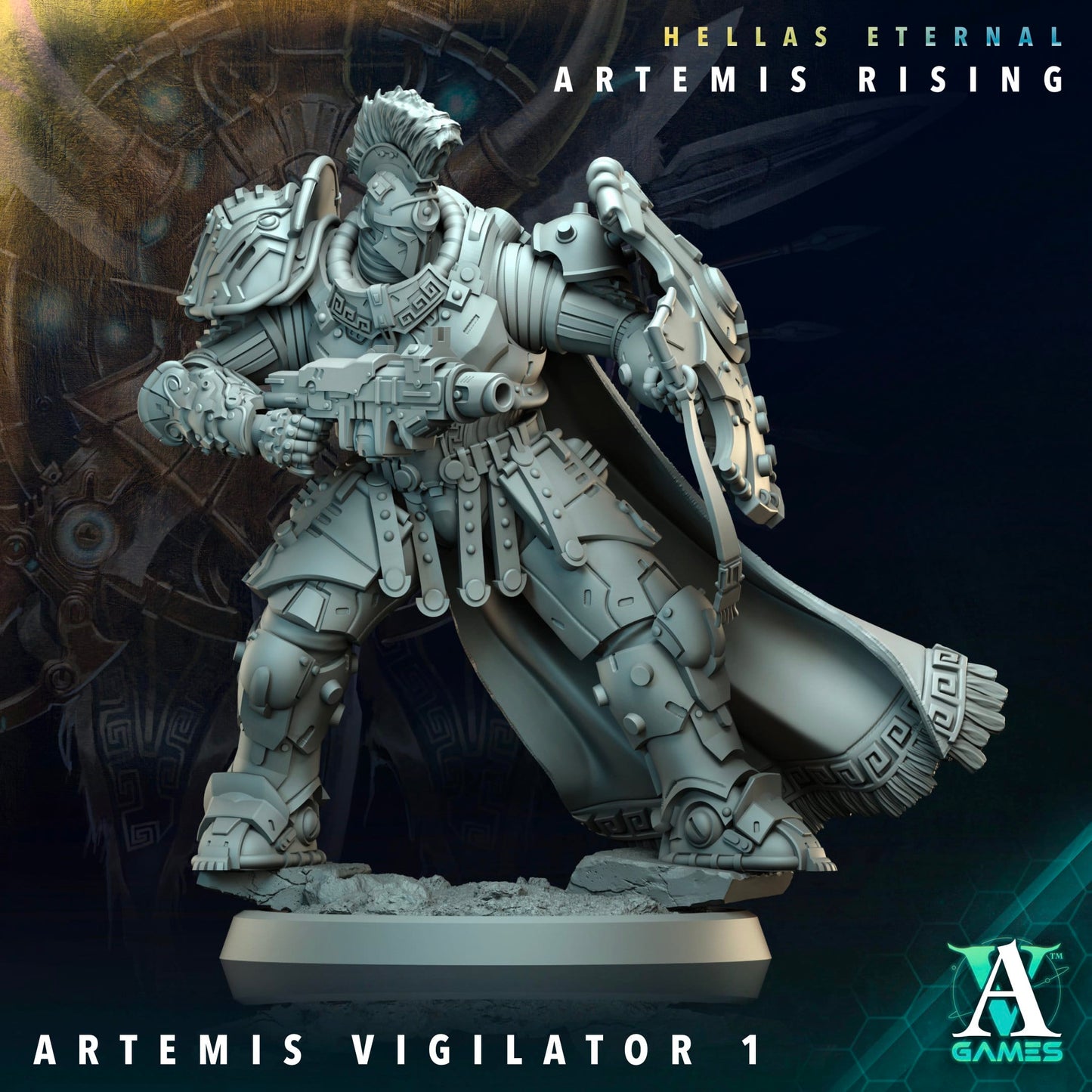 3D Printed Archvillain Games Apex Vigilator Artemis Vigilators Hellas Eternal Artemis Rising 28 32mm D&D - 3D Printing Boss 