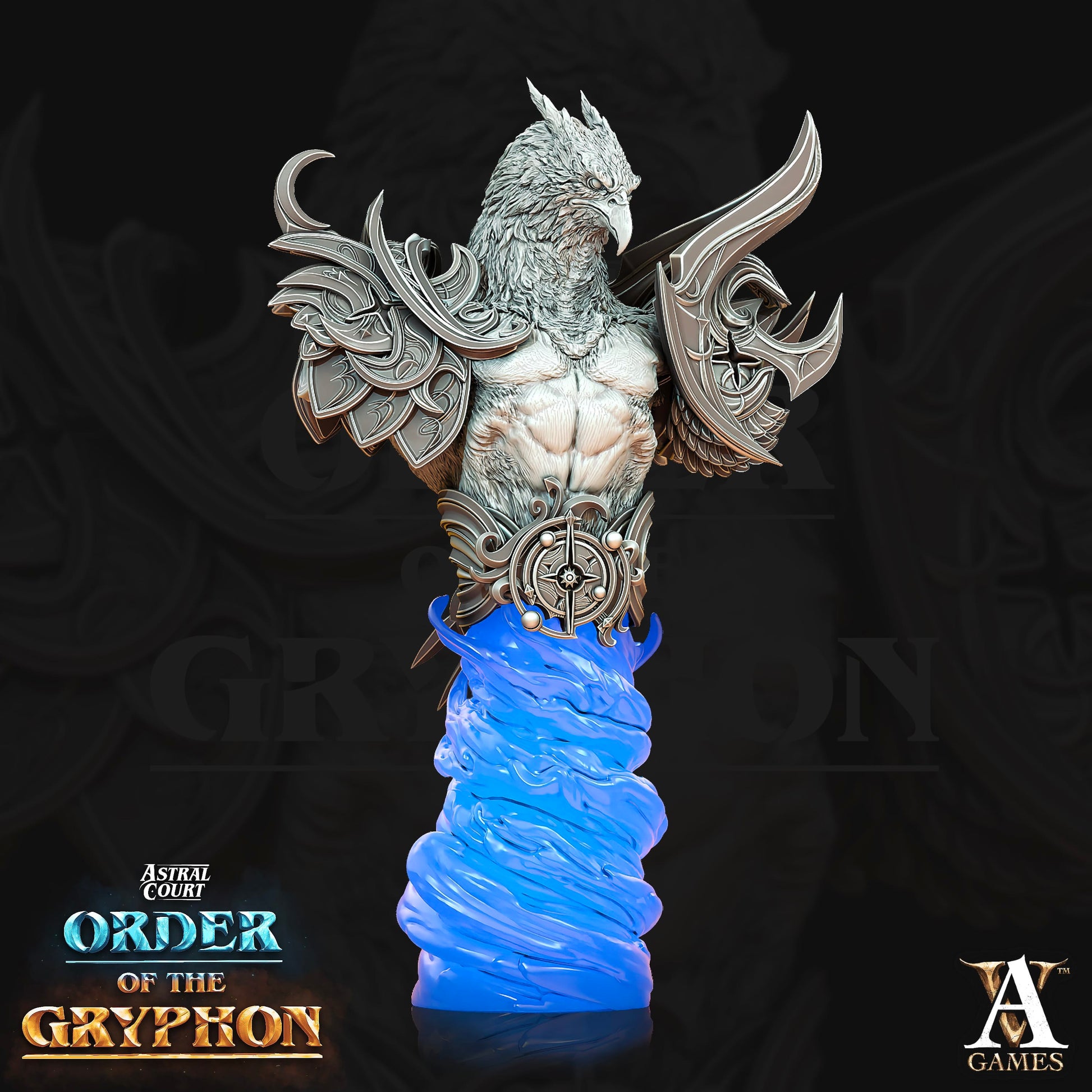 3D Printed Archvillain Games Aratiel the Golden Bust Astral Court Order of the Gryphon 28 32mm D&D - 3D Printing Boss 