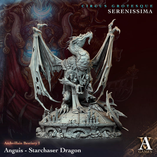 3D Printed Archvillain Games Archvillain Bestiary Vol. I Anguis - Starchaser Dragon 28 32mm D&D - 3D Printing Boss 