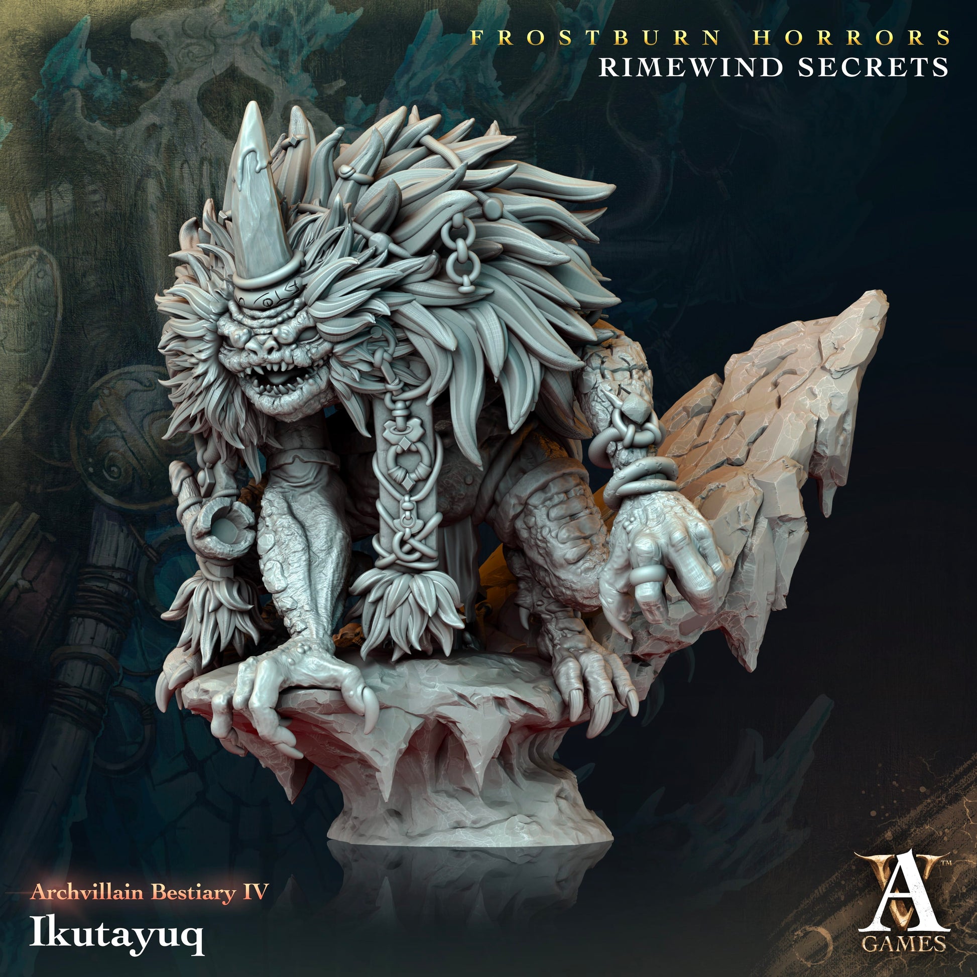 3D Printed Archvillain Games Archvillain Bestiary Vol. IV - Ikutayuq 28mm 32mm D&D - 3D Printing Boss 