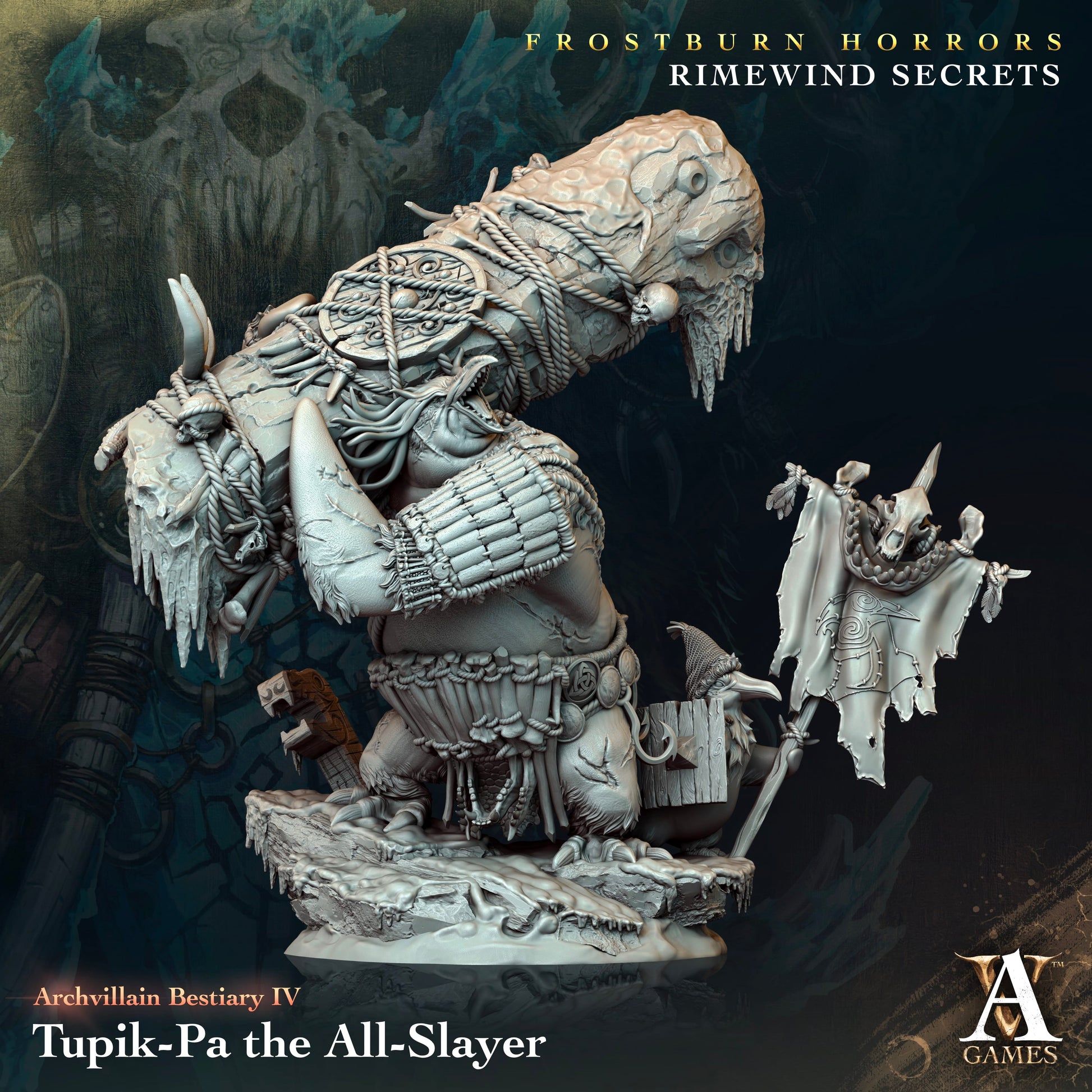 3D Printed Archvillain Games Archvillain Bestiary Vol. IV Tupik-Pa the All-Slayer 28 32mm D&D - 3D Printing Boss 