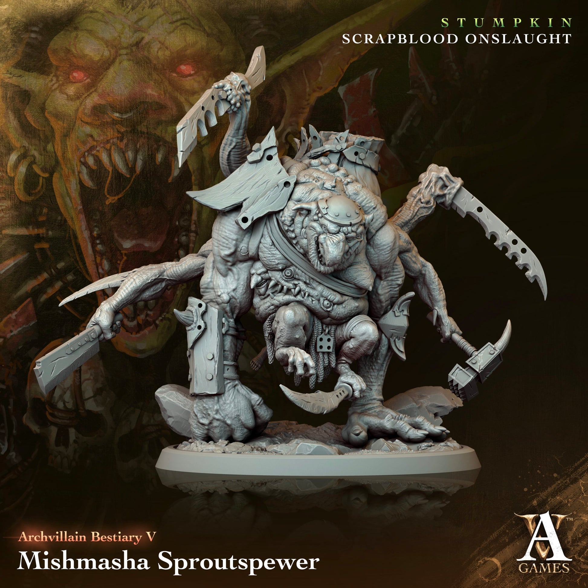 3D Printed Archvillain Games Archvillain Bestiary Vol. V Mishmasha Sproutspewer 28 32mm D&D - 3D Printing Boss 
