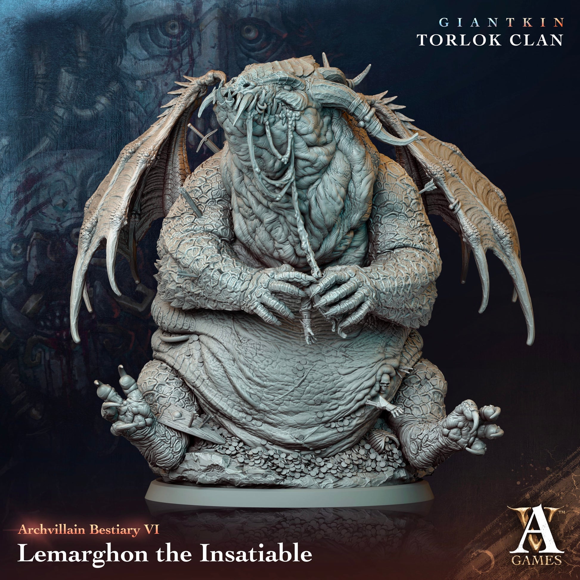 3D Printed Archvillain Games Archvillain Bestiary Vol. VI Lemarghon the Insatiable 28 32mm D&D - 3D Printing Boss 
