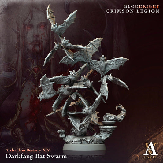 3D Printed Archvillain Games Archvillain Bestiary Vol. XIV Darkfang Bat Swarm 28 32mm D&D - 3D Printing Boss 