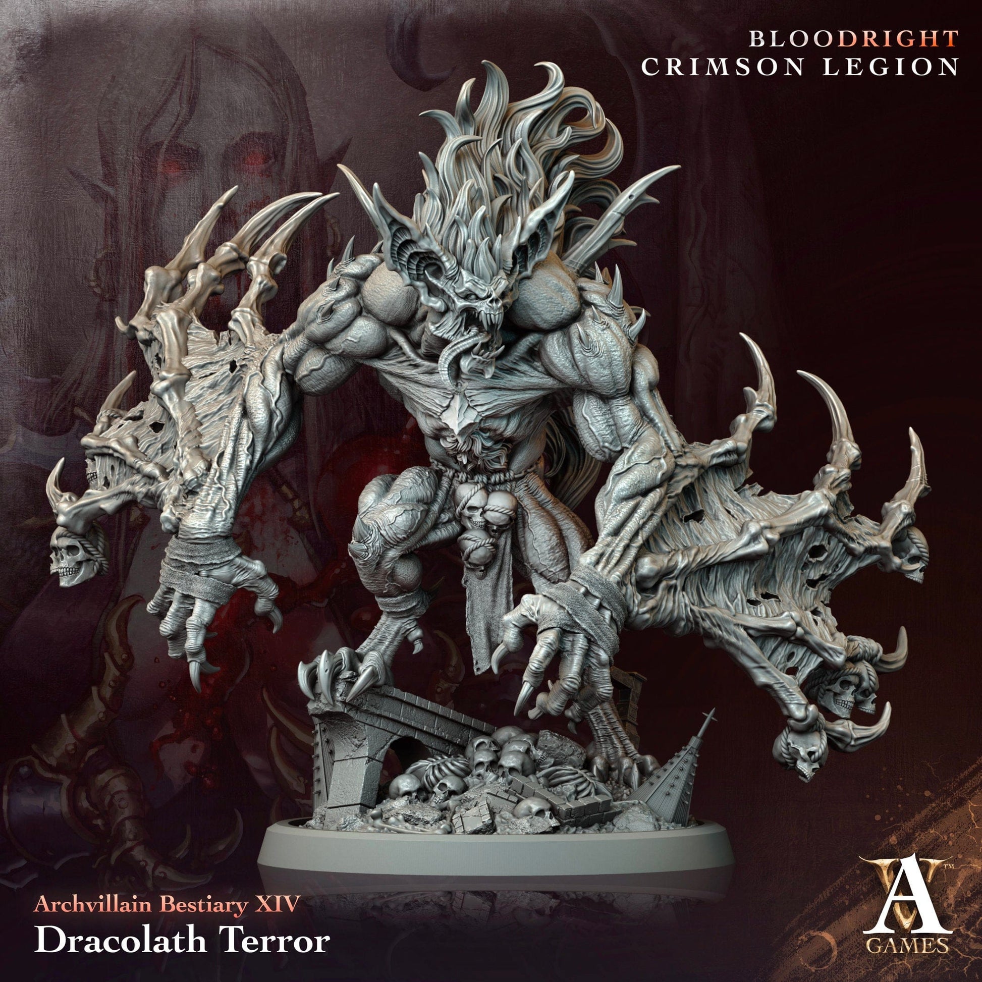 3D Printed Archvillain Games Archvillain Bestiary Vol. XIV Dracolath Terror 28 32mm D&D - 3D Printing Boss 