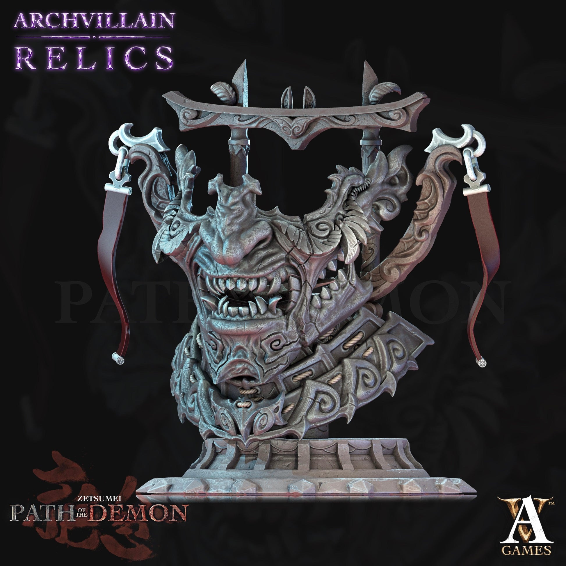 3D Printed Archvillain Games Archvillain Relics - Oni no Mao - 3D Printing Boss 
