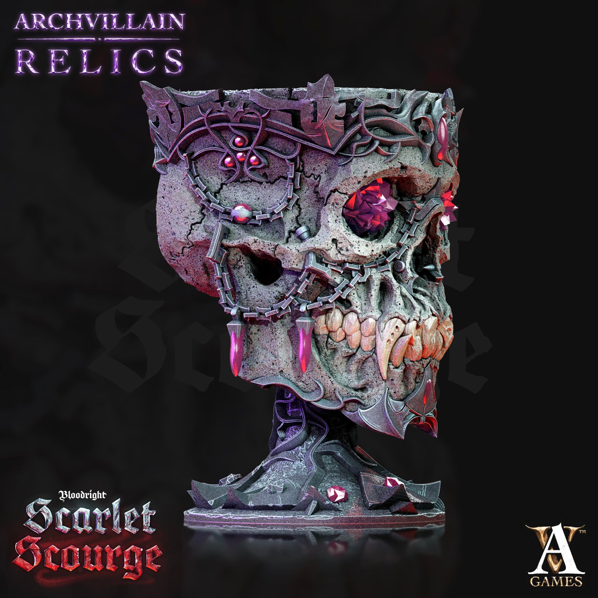 3D Printed Archvillain Games Archvillain Relics - Vampire Elder Skull 28mm 32mm D&D - 3D Printing Boss 