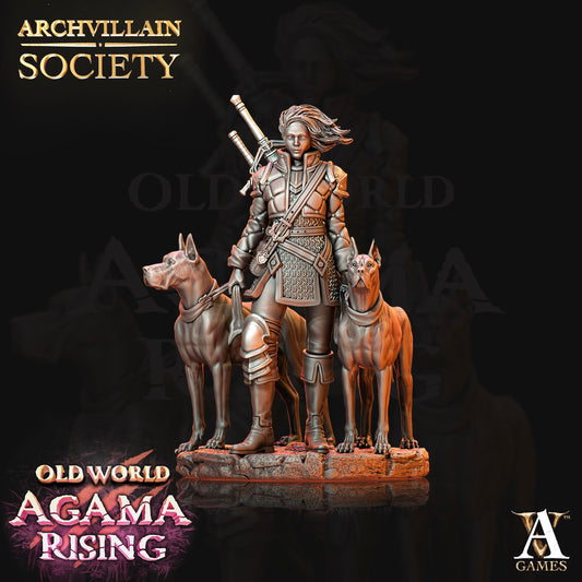 3D Printed Archvillain Games  Archvillain Society Vol 2 Tanya - Hound Master 28 32mm D&D - 3D Printing Boss 