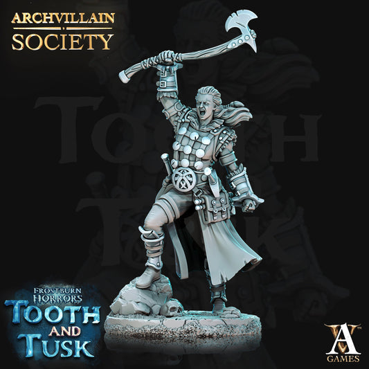 3D Printed Archvillain Games Archvillain Society Vol. VI - Romhilda Blackaxe 28mm 32mm D&D - 3D Printing Boss 