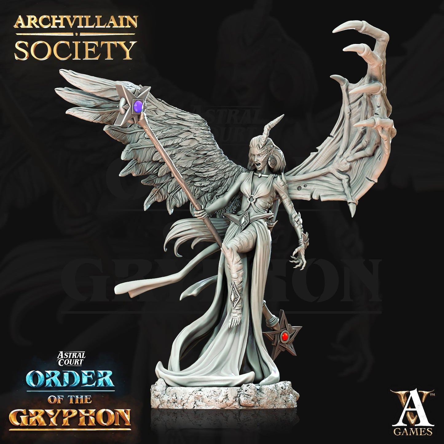 3D Printed Archvillain Games Archvillain Society Vol. XI Twilight - Nephilim Sorcerer 28mm 32mm D&D - 3D Printing Boss 