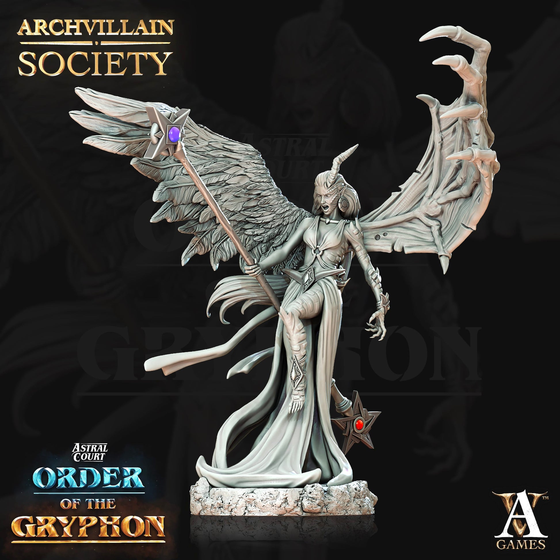 3D Printed Archvillain Games Archvillain Society Vol. XI Twilight - Nephilim Sorcerer 28mm 32mm D&D - 3D Printing Boss 