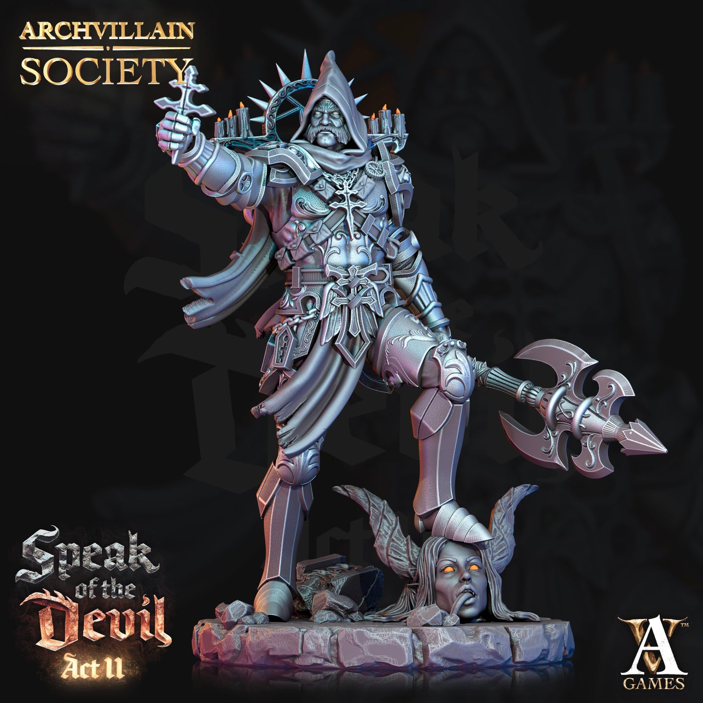3D Printed Archvillain Games Archvillain Society Vol XIII Evgen Yegorov - Demon Hunter Inquisitor 28mm 32mm D&D - 3D Printing Boss 