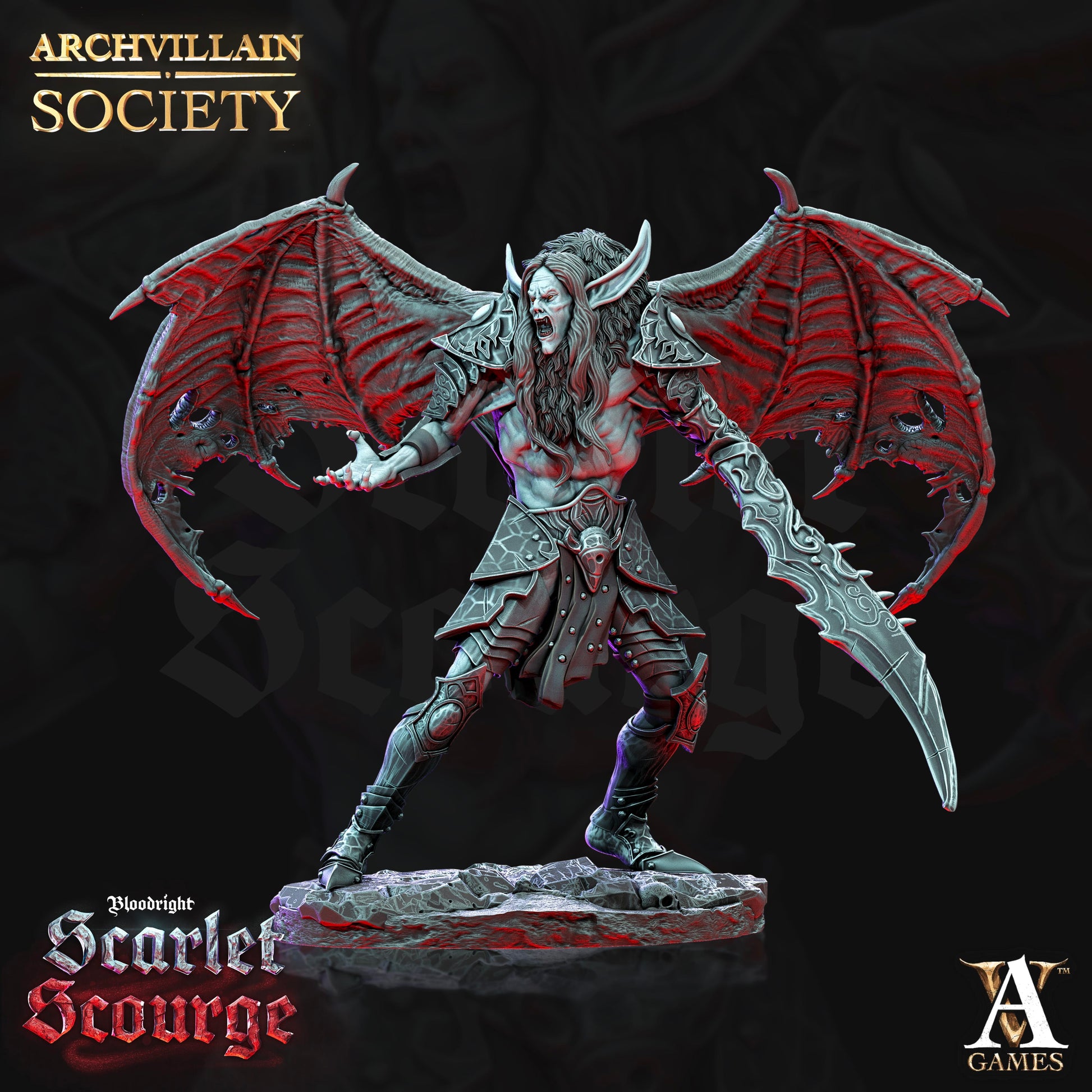 3D Printed Archvillain Games Archvillain Society Vol XVI Werebat Elf - Kirath the Sentinel 28mm 32mm D&D - 3D Printing Boss 