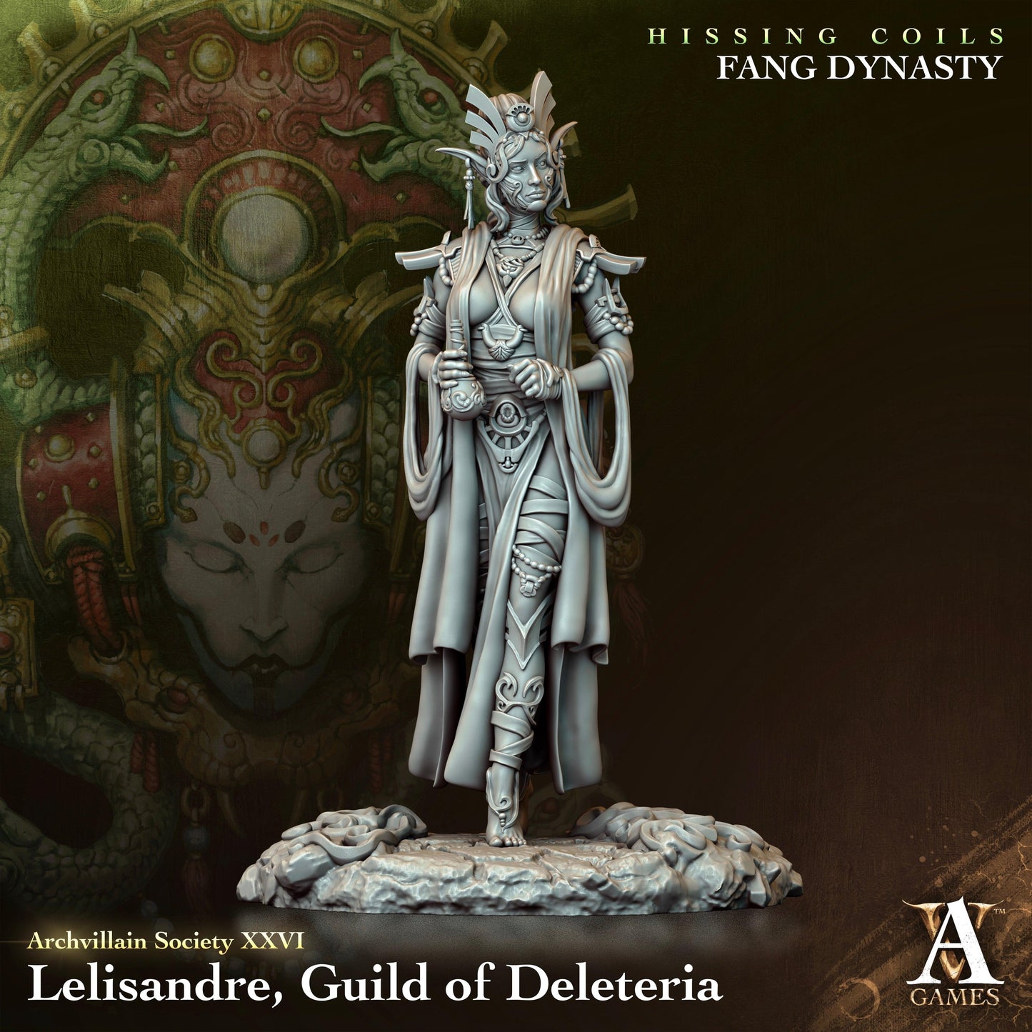 3D Printed Archvillain Games Archvillain Society Vol. XXVI Lelisandre Guild of Deleteria 28 32mm D&D - 3D Printing Boss 