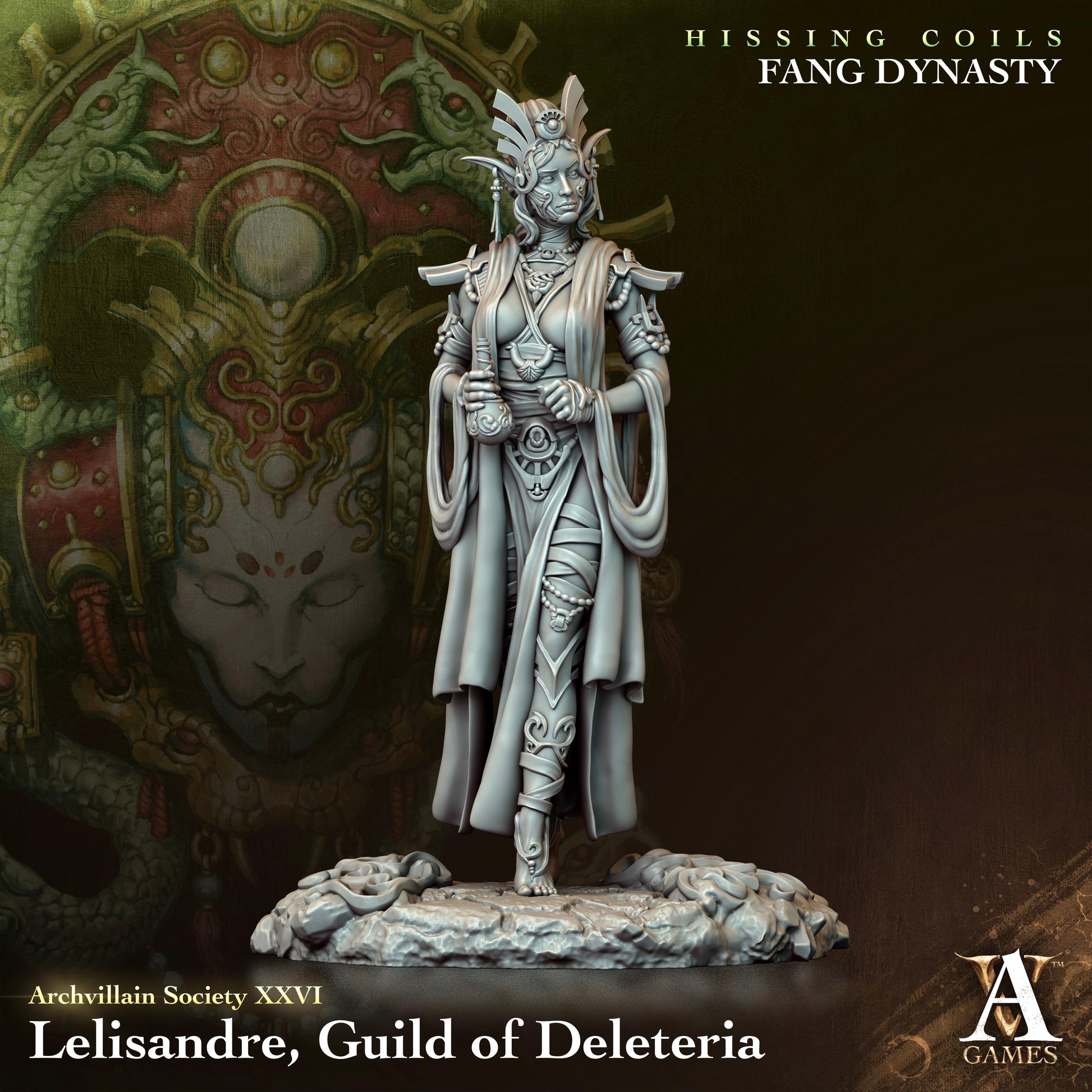3D Printed Archvillain Games Archvillain Society Vol. XXVI Lelisandre Guild of Deleteria 28 32mm D&D - 3D Printing Boss 