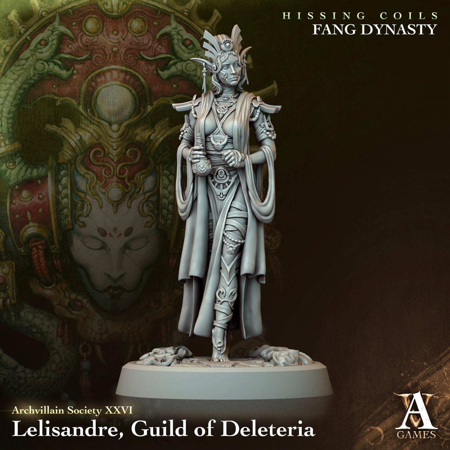 3D Printed Archvillain Games Archvillain Society Vol. XXVI Lelisandre Guild of Deleteria 28 32mm D&D - 3D Printing Boss 
