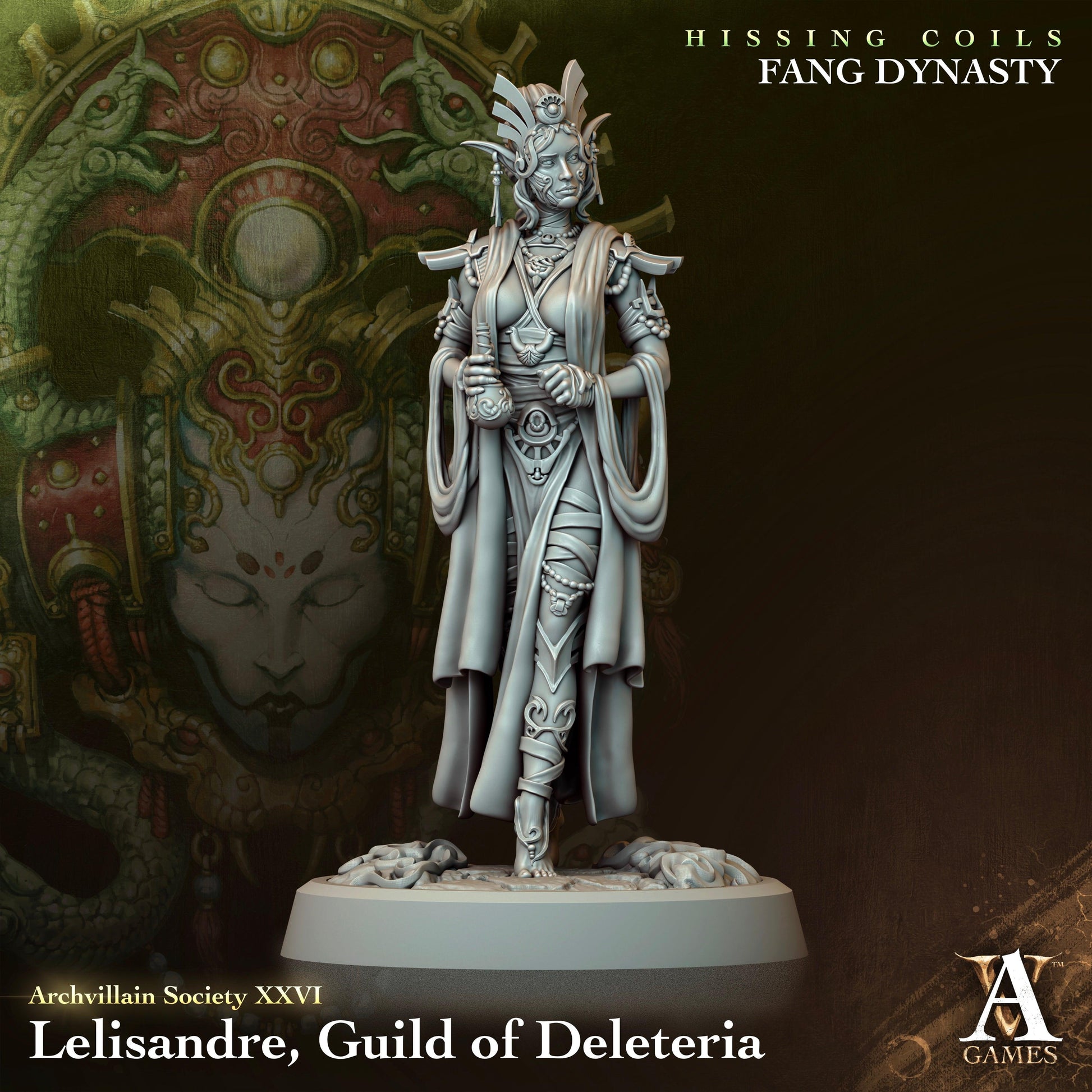 3D Printed Archvillain Games Archvillain Society Vol. XXVI Lelisandre Guild of Deleteria 28 32mm D&D - 3D Printing Boss 