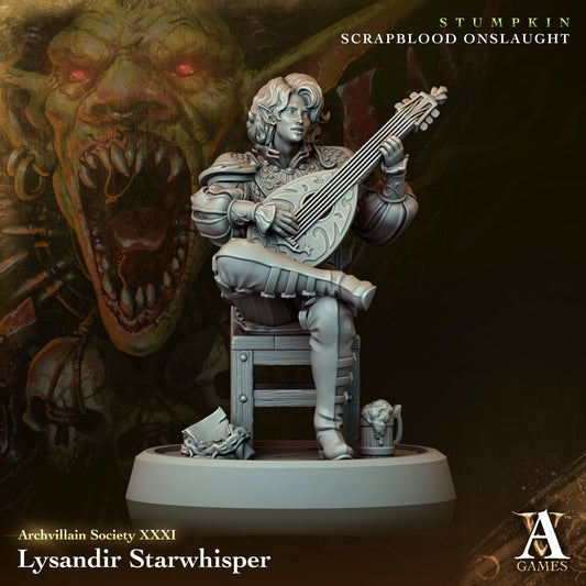 3D Printed Archvillain Games Archvillain Society Vol XXXI - Lysandir Starwhisper 28mm 32mm D&D - 3D Printing Boss 