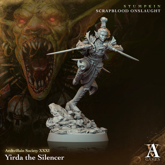 3D Printed Archvillain Games Archvillain Society Vol XXXI - Yirda The silencer 28mm 32mm D&D - 3D Printing Boss 