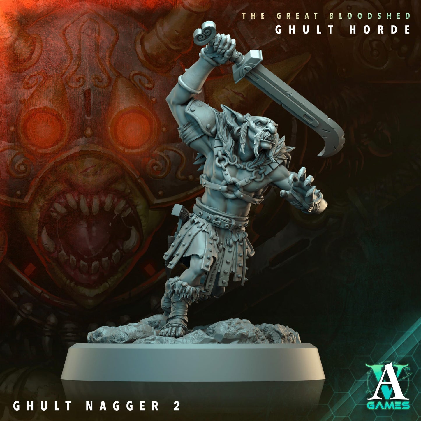 3D Printed Archvillain Games Archvillain Society Vol. XXXIV The Great Bloodshed - Ghult Horde Ghult Nagger 28 32mm D&D - 3D Printing Boss 