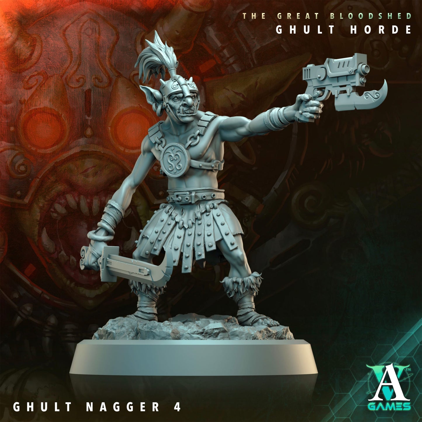 3D Printed Archvillain Games Archvillain Society Vol. XXXIV The Great Bloodshed - Ghult Horde Ghult Nagger 28 32mm D&D - 3D Printing Boss 