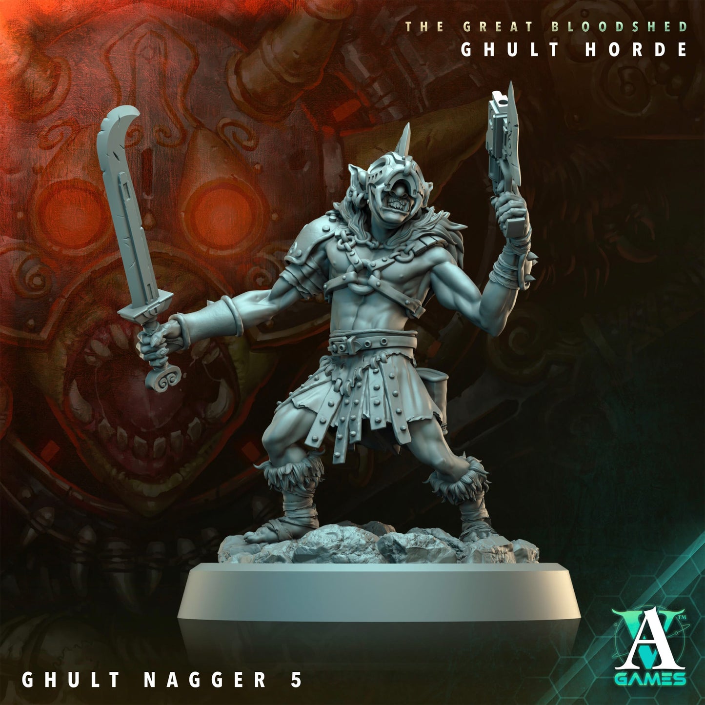 3D Printed Archvillain Games Archvillain Society Vol. XXXIV The Great Bloodshed - Ghult Horde Ghult Nagger 28 32mm D&D - 3D Printing Boss 