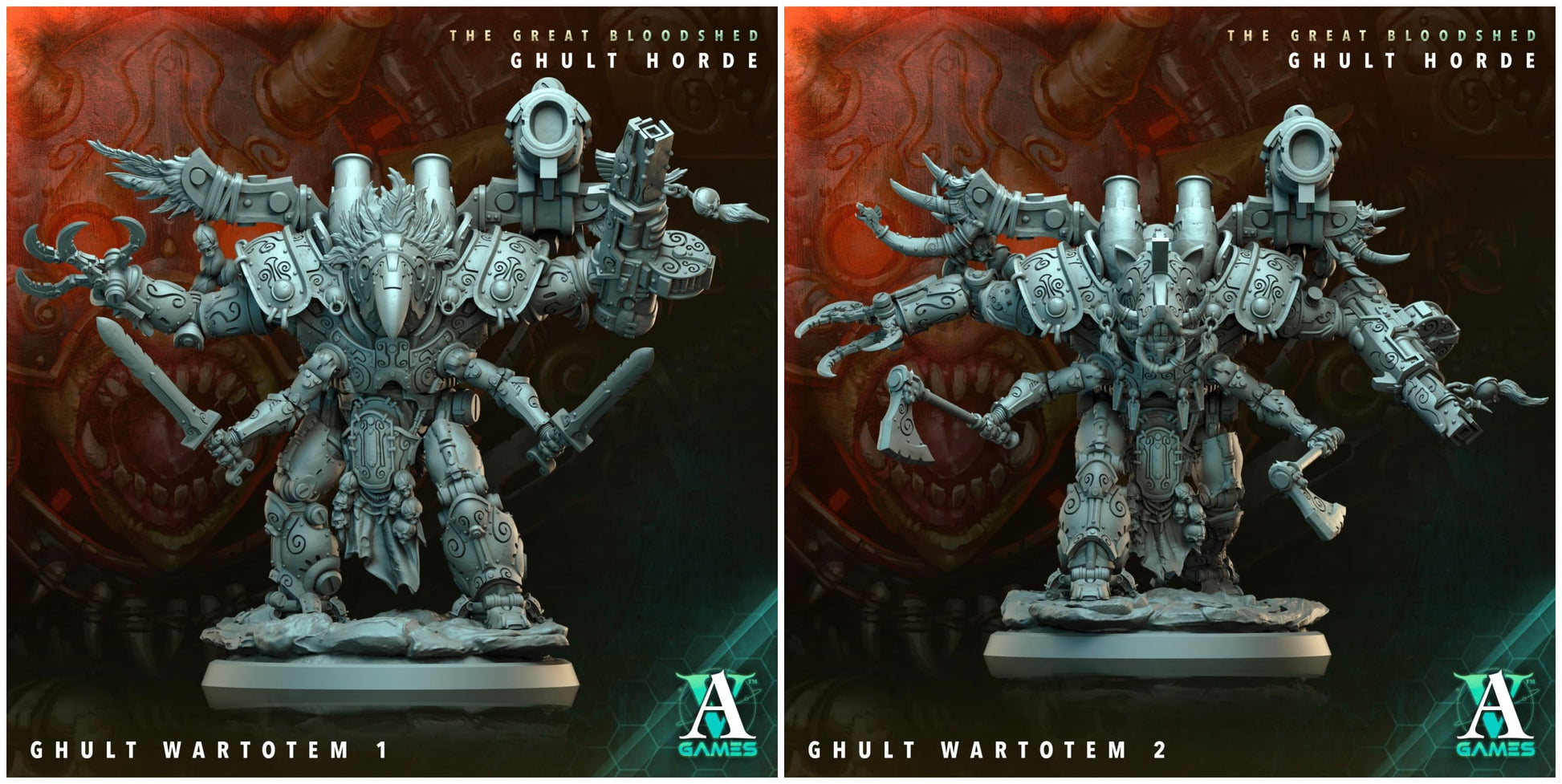 3D Printed Archvillain Games Archvillain Society Vol. XXXIV The Great Bloodshed - Ghult Horde Ghult Wartotem 28 32mm D&D - 3D Printing Boss 
