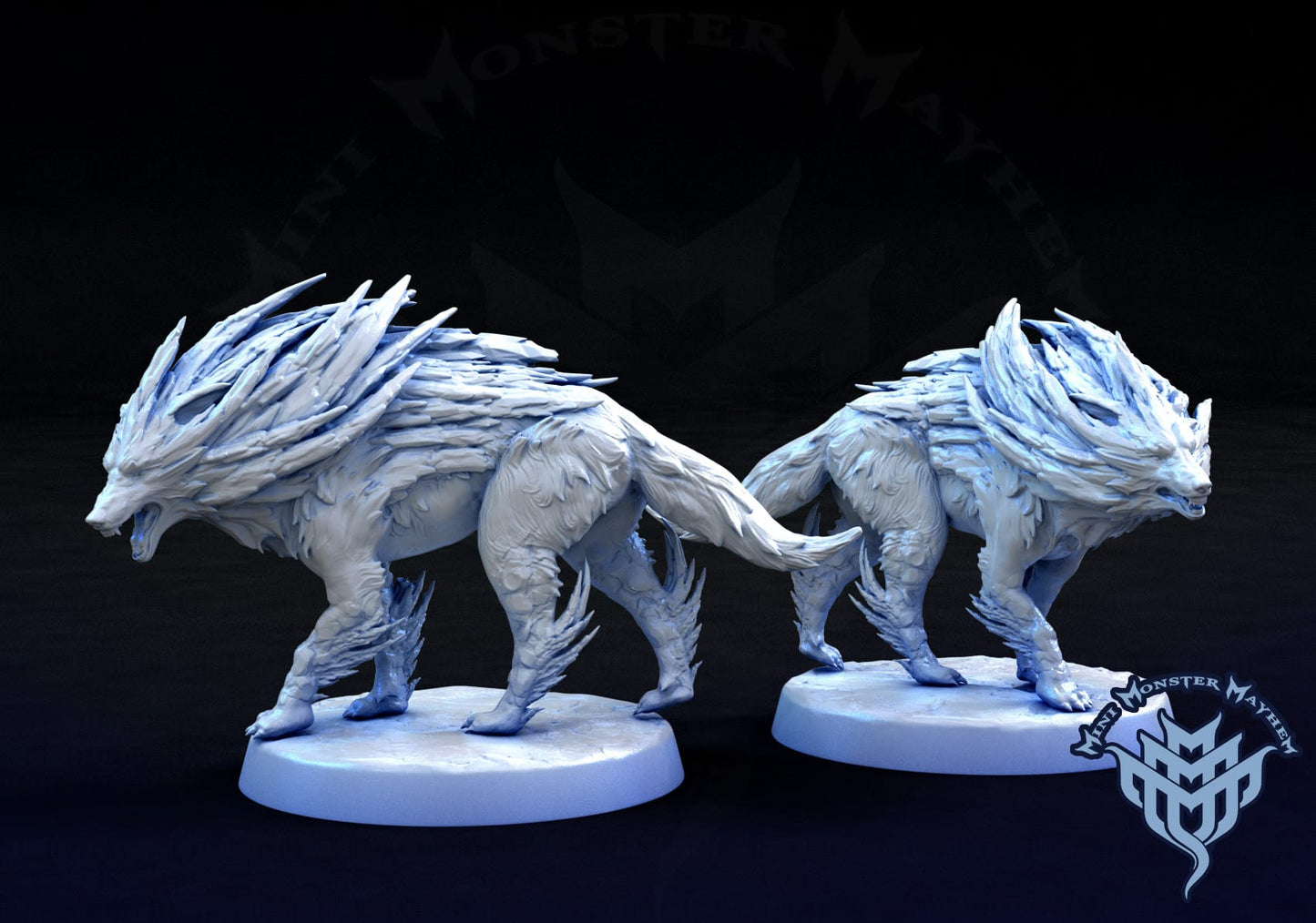 3D Printed Archvillain Games Arctic Ice Wolf Frozen Wasteland 28 32mm D&D - 3D Printing Boss 