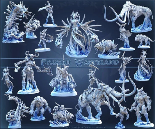 3D Printed Archvillain Games Arctic Ice Wolf Frozen Wasteland 28 32mm D&D - 3D Printing Boss 