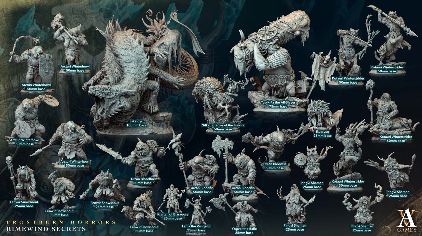 3D Printed Archvillain Games Arcturi Winterhowl Frostburn Horrors Rimewind Secrets 28 32mm D&D - 3D Printing Boss 