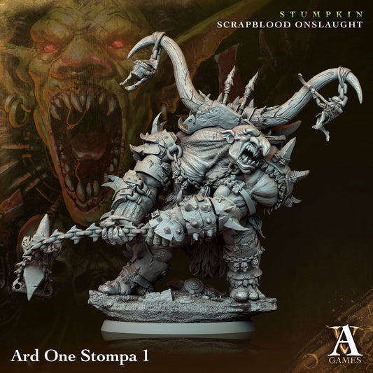 3D Printed Archvillain Games Ard One Stompa Stumpkin Scrapblood Onslaught 28 32mm D&D - 3D Printing Boss 