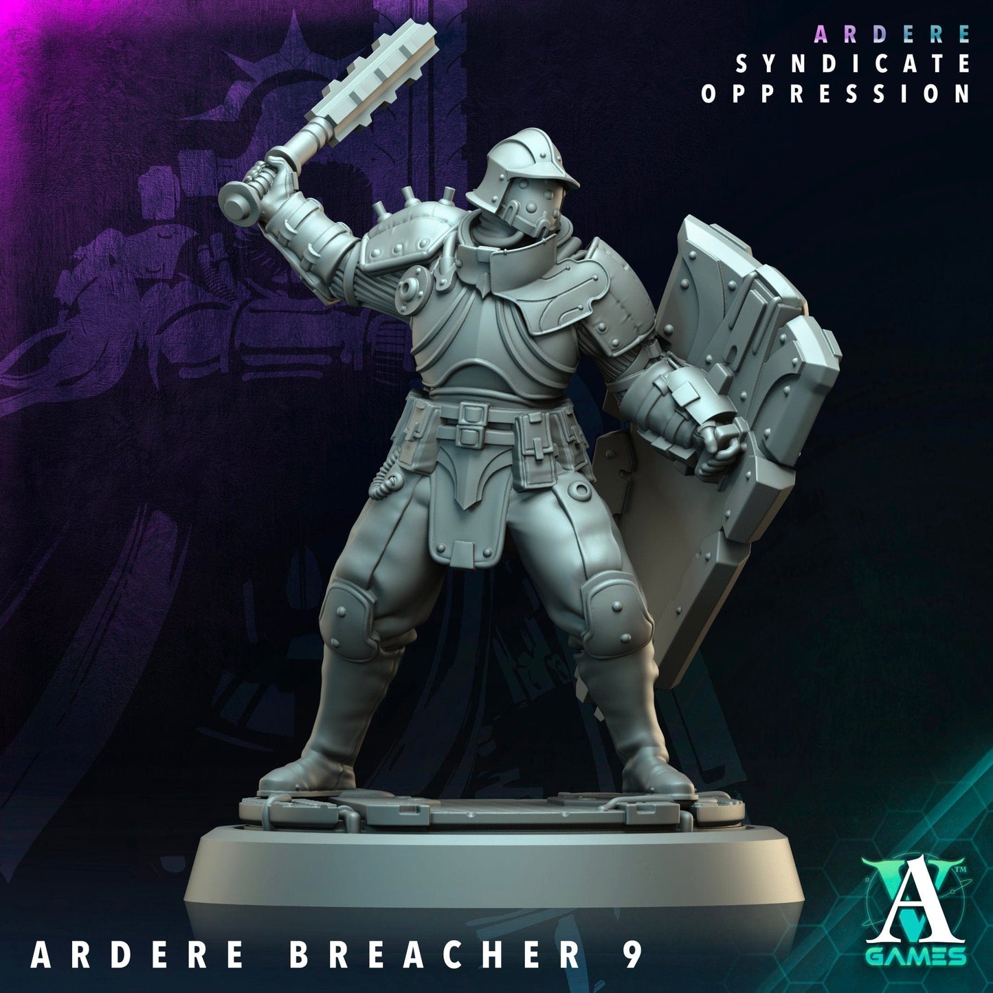 3D Printed Archvillain Games Ardere Breacher Ardere - Syndicate Oppression 28 32mm D&D - 3D Printing Boss 