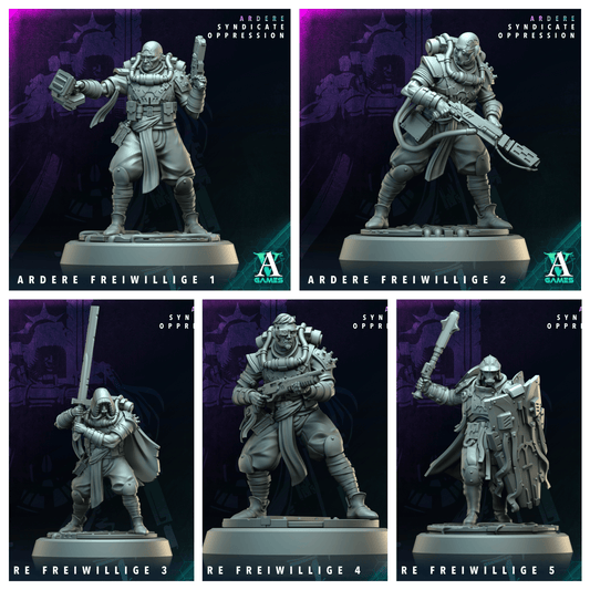 3D Printed Archvillain Games Ardere Freiwillige Ardere - Syndicate Oppression 28 32mm D&D - 3D Printing Boss 
