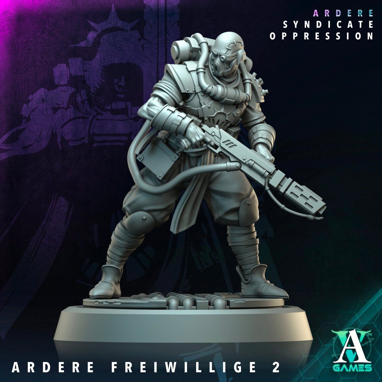 3D Printed Archvillain Games Ardere Freiwillige Ardere - Syndicate Oppression 28 32mm D&D - 3D Printing Boss 