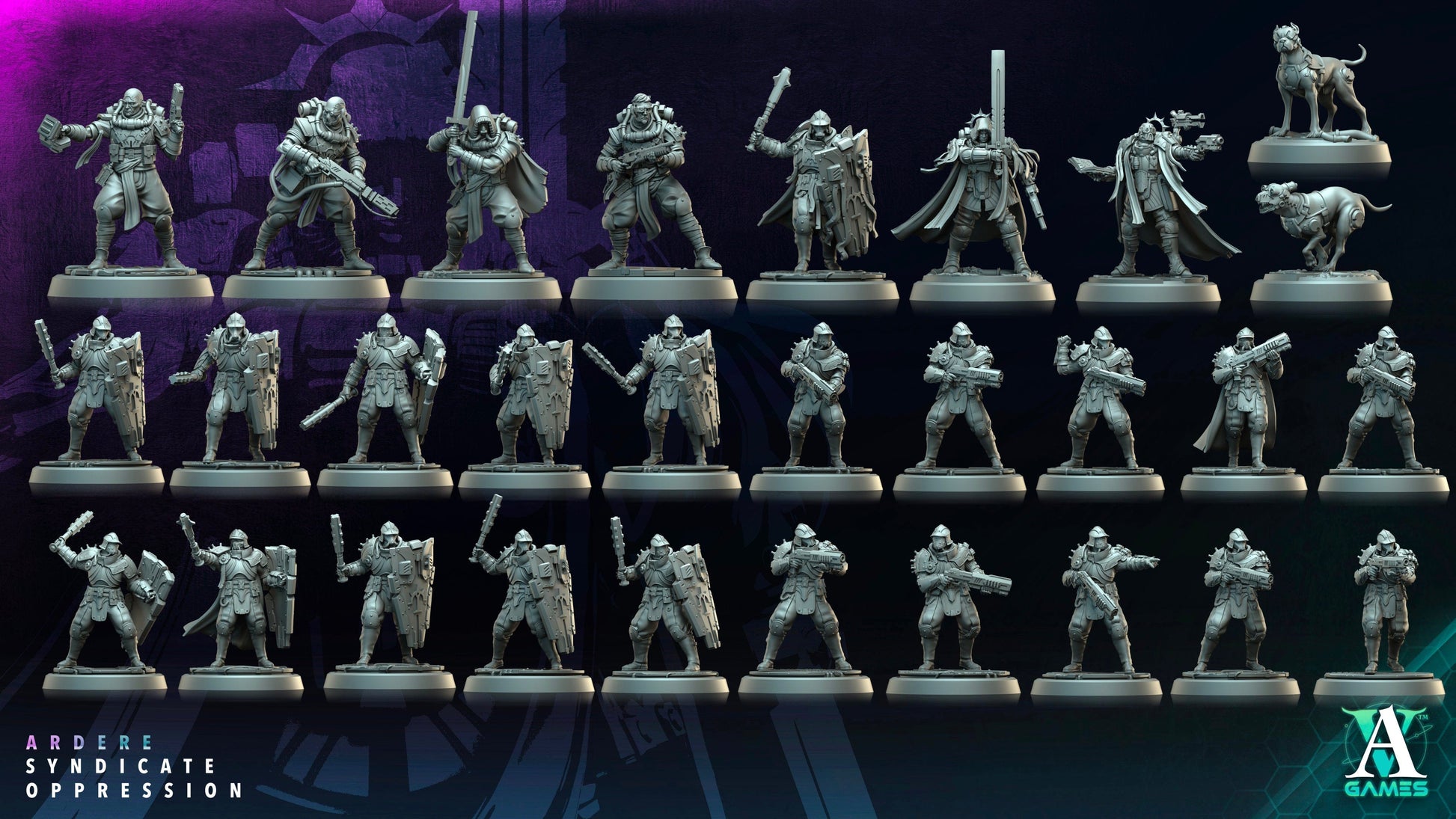 3D Printed Archvillain Games Ardere Freiwillige Ardere - Syndicate Oppression 28 32mm D&D - 3D Printing Boss 