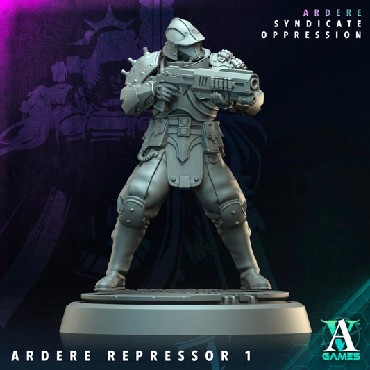 3D Printed Archvillain Games Ardere Repressor Ardere - Syndicate Oppression 28 32mm D&D - 3D Printing Boss 