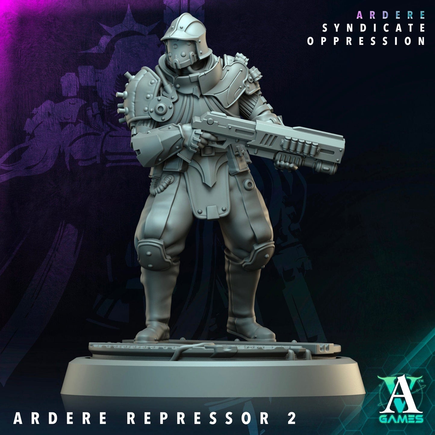 3D Printed Archvillain Games Ardere Repressor Ardere - Syndicate Oppression 28 32mm D&D - 3D Printing Boss 