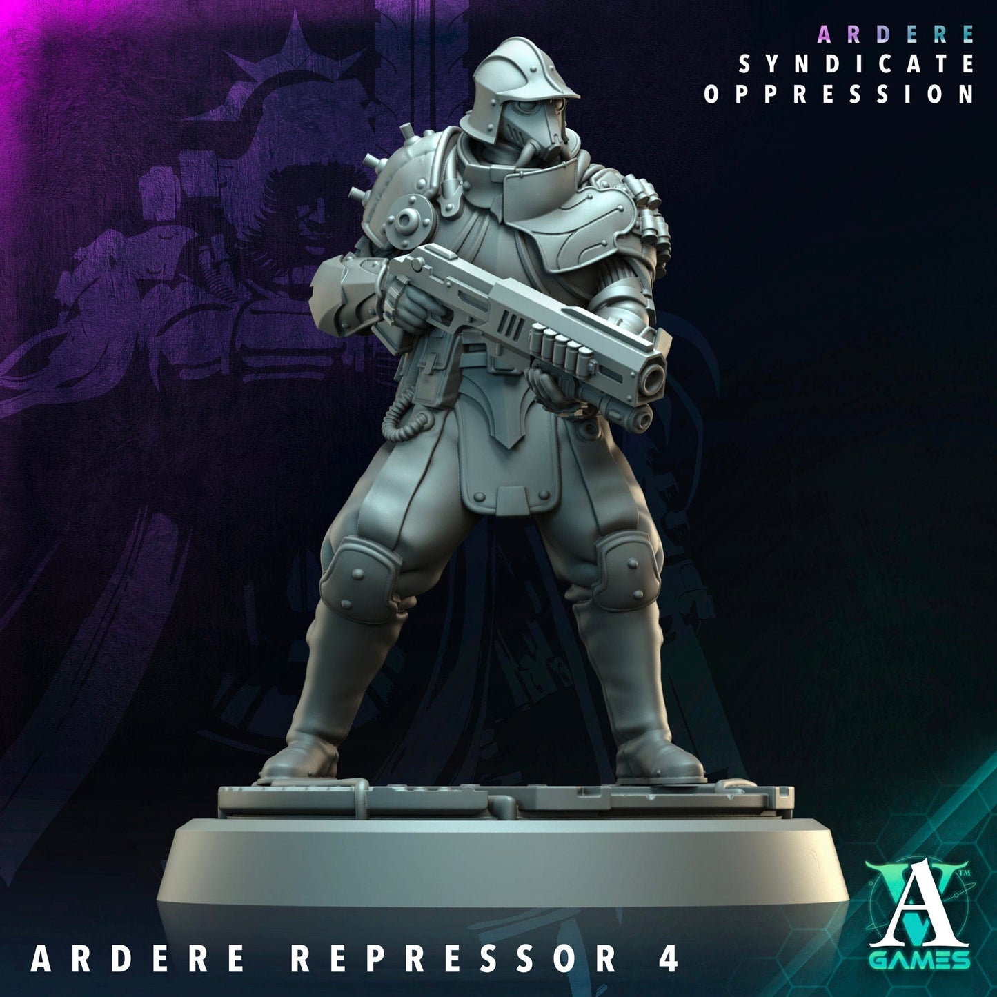 3D Printed Archvillain Games Ardere Repressor Ardere - Syndicate Oppression 28 32mm D&D - 3D Printing Boss 
