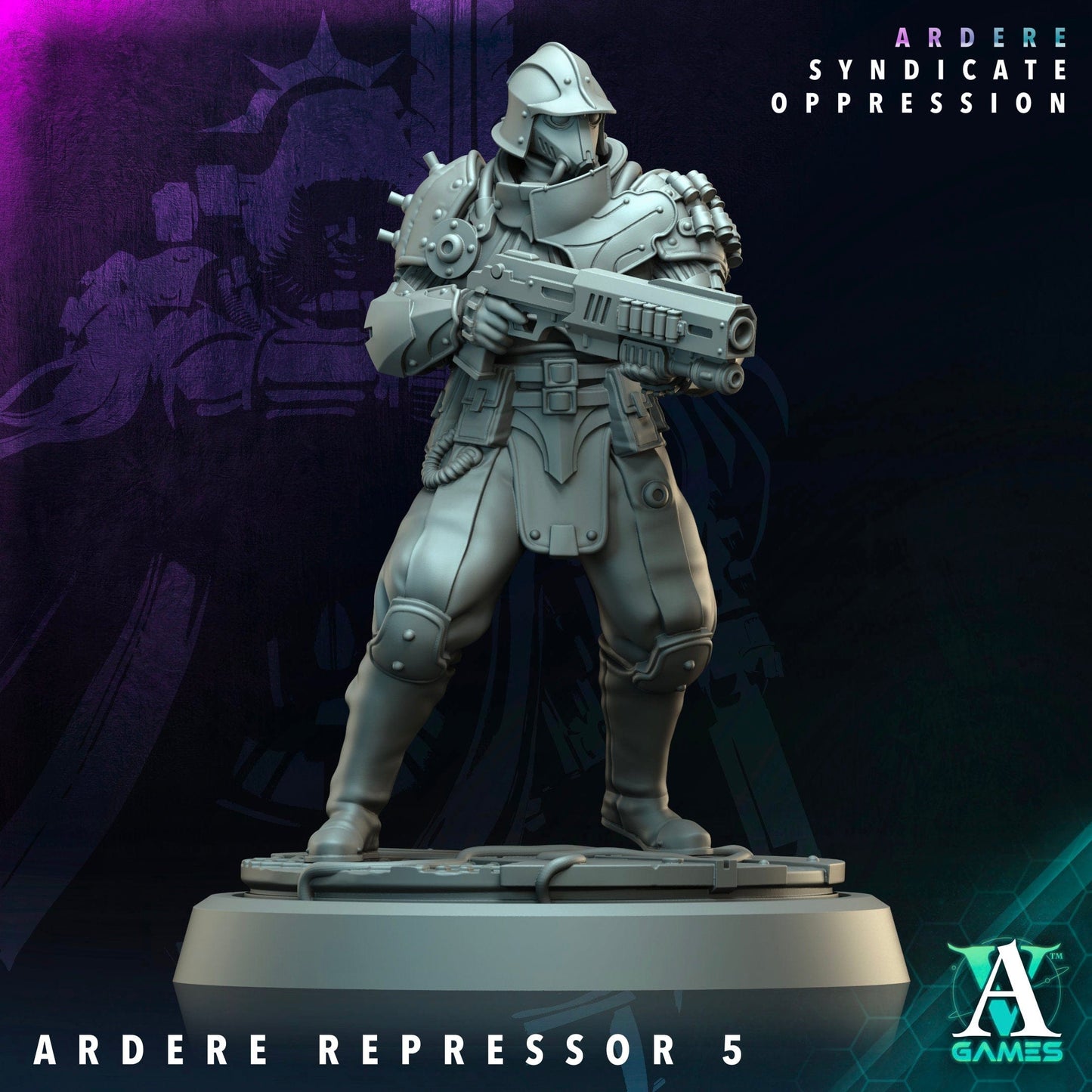 3D Printed Archvillain Games Ardere Repressor Ardere - Syndicate Oppression 28 32mm D&D - 3D Printing Boss 