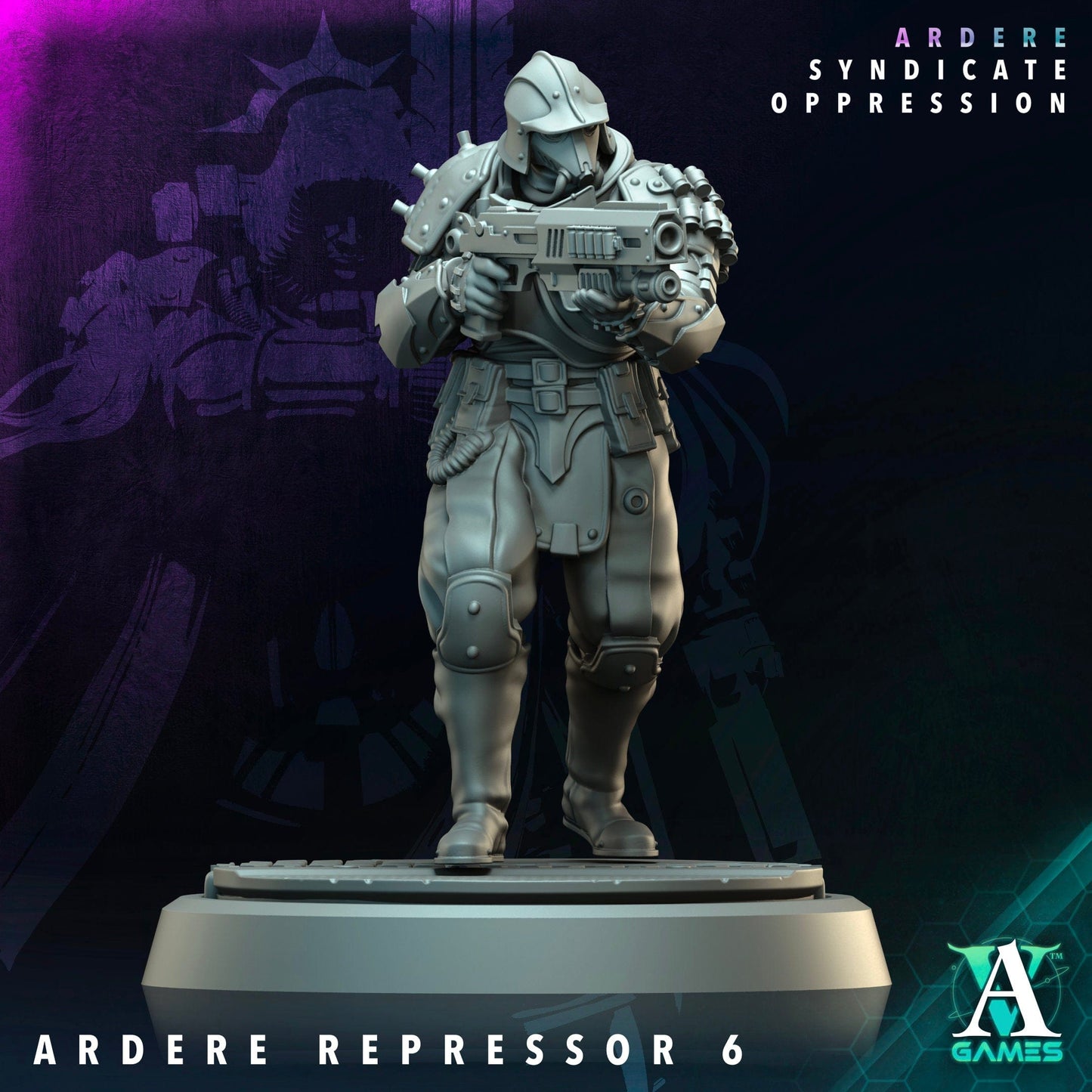 3D Printed Archvillain Games Ardere Repressor Ardere - Syndicate Oppression 28 32mm D&D - 3D Printing Boss 