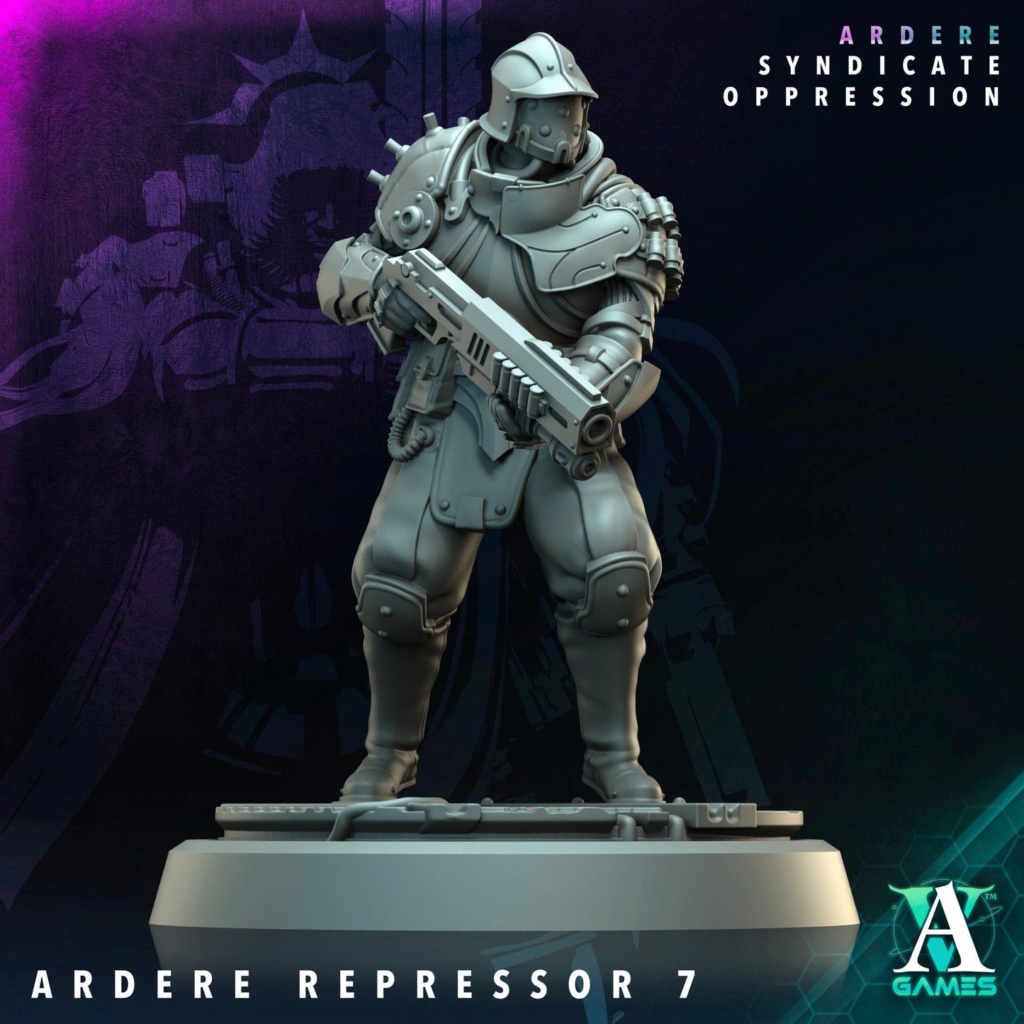 3D Printed Archvillain Games Ardere Repressor Ardere - Syndicate Oppression 28 32mm D&D - 3D Printing Boss 