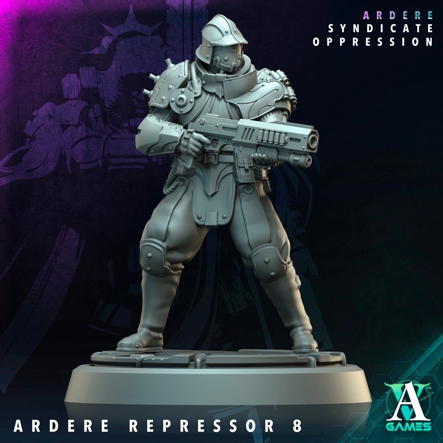 3D Printed Archvillain Games Ardere Repressor Ardere - Syndicate Oppression 28 32mm D&D - 3D Printing Boss 